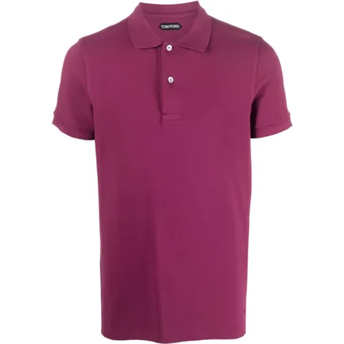 Cotton piquet polo shirt , male, Sizes: L, XL, 3XL, 2XL, 4XL - Tom Ford - Modalova