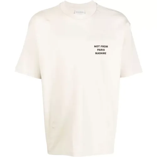 Slogan Mastic T-shirt,Mastic Baumwoll T-Shirt mit Vorder- und Rückendruck - Drole de Monsieur - Modalova