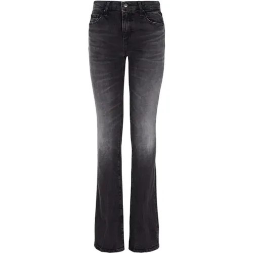 Schwarze Slim Fit Regular Taille Jeans , Damen, Größe: W28 - Armani Exchange - Modalova