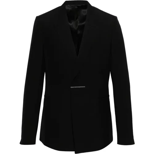 Wool Jacket with Silver Logo Plaque , male, Sizes: L, M - Givenchy - Modalova