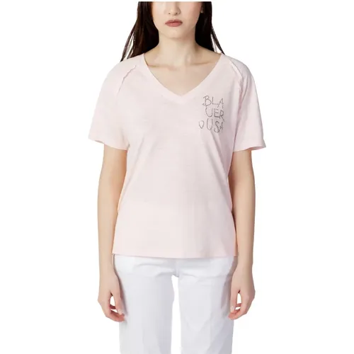 Printed Women`s T-shirt , female, Sizes: 2XL, XL, S, M - Blauer - Modalova