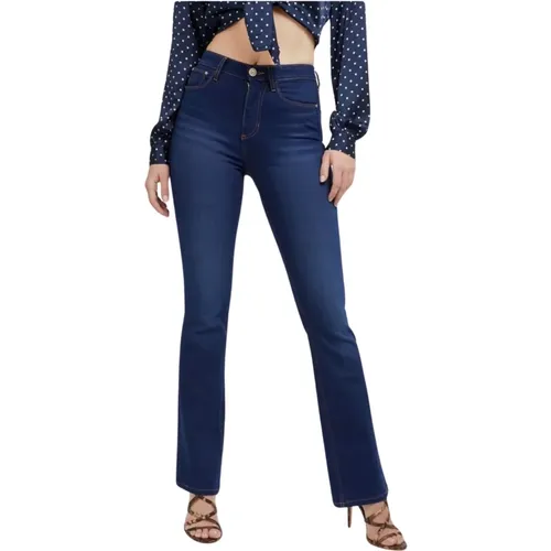 Seidenbaumwoll-FLARE-Jeans , Damen, Größe: W24 - Guess - Modalova