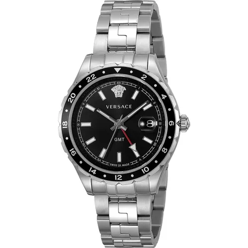Hellenyium GMT Swiss Made Watch , male, Sizes: ONE SIZE - Versace - Modalova