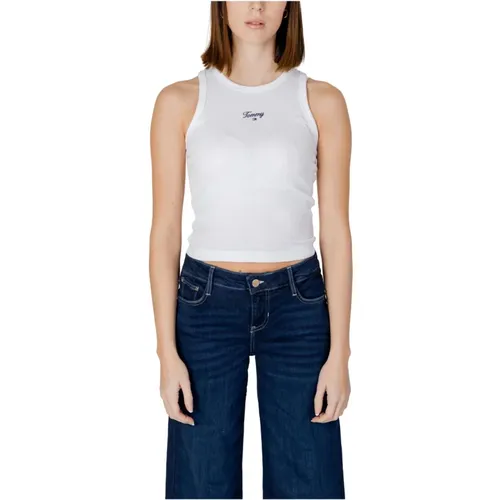 Printed Sleeveless Sleeveless Top , female, Sizes: S, XS, M, L, XL - Tommy Jeans - Modalova