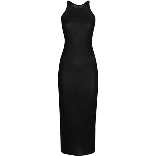 Schwarzes Kleid mit Scoop Neck und Racer Back - Rick Owens - Modalova