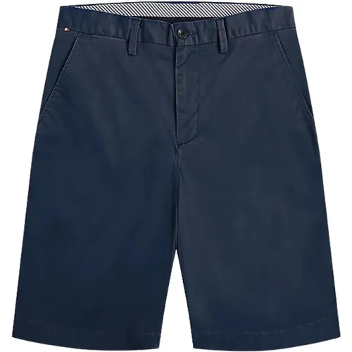 Structured Stretch Cotton Twill Shorts , male, Sizes: W33, W38, W34 - Tommy Hilfiger - Modalova