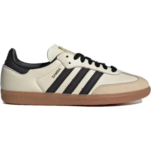 Samba OG Woman Cream Black Sneakers , male, Sizes: 4 2/3 UK, 6 2/3 UK, 6 UK, 4 UK - adidas Originals - Modalova