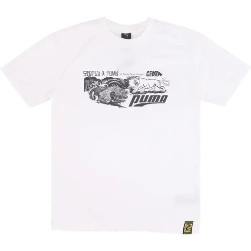 Graphic Tee X Staple T-Shirt , male, Sizes: L, XL - Puma - Modalova