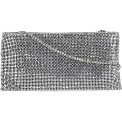 Silver Rhinestone Shoulder Bag , female, Sizes: ONE SIZE - Benedetta Bruzziches - Modalova