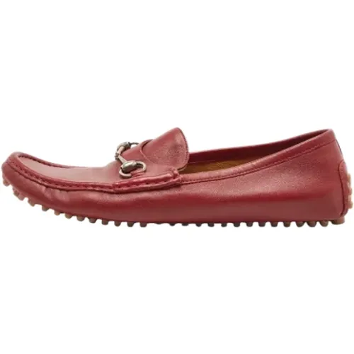 Pre-owned Leather flats , male, Sizes: 10 1/2 UK - Gucci Vintage - Modalova