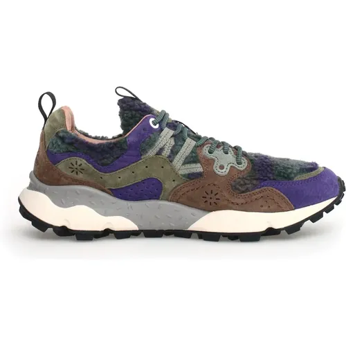 Sneakers with Green and Blue Accents , female, Sizes: 8 UK, 7 UK - Flower Mountain - Modalova