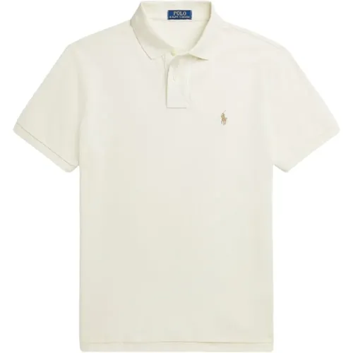 Mesh Polo Shirt Offwhite , Herren, Größe: L - Ralph Lauren - Modalova