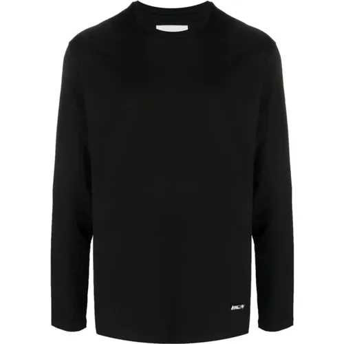 Schwarzes Logo-Platten Langarmshirt , Herren, Größe: M - Jil Sander - Modalova