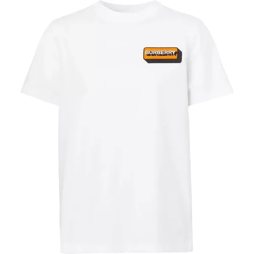 Logo Appliqué Short-sleeve T-shirt , male, Sizes: M - Burberry - Modalova