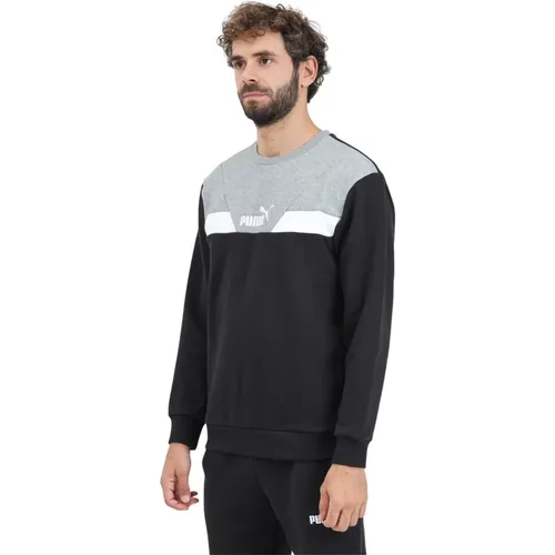 Colorblock Rundhals Pullover , Herren, Größe: XL - Puma - Modalova