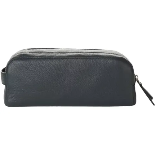 Leather Beauty Case with Zip Closures , male, Sizes: ONE SIZE - Orciani - Modalova
