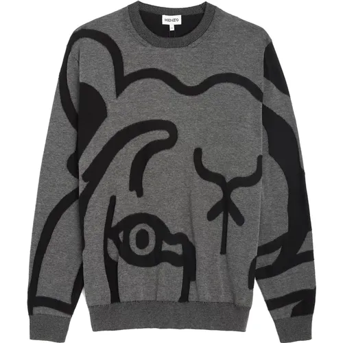 Abstract Tiger-Print Sweatshirt for Men , male, Sizes: M, S - Kenzo - Modalova