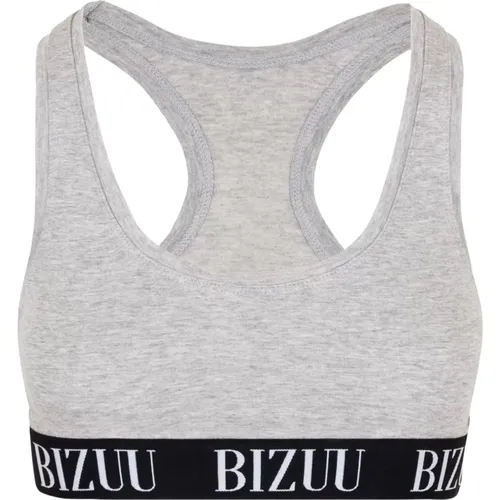 Grauer Crop Top Sport BH Bizuu - Bizuu - Modalova