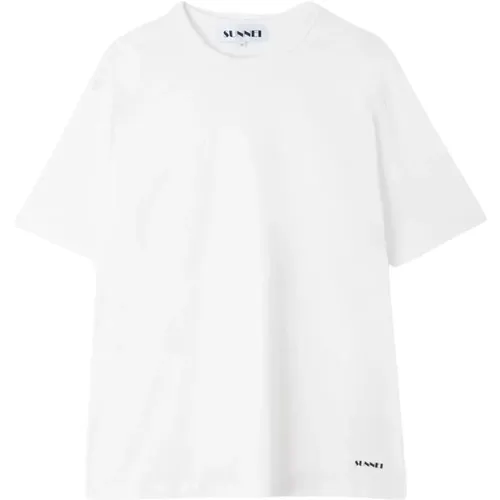 Weißes Logo-T-Shirt , Herren, Größe: L - Sunnei - Modalova