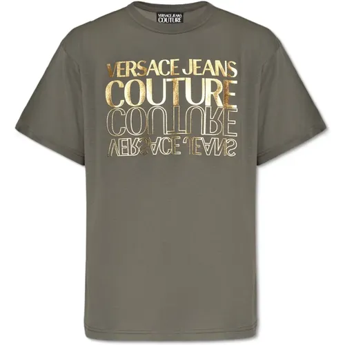 T-shirt with logo , male, Sizes: S - Versace Jeans Couture - Modalova