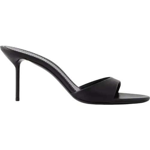 Schwarze Leder-Stiletto-Pantoletten , Damen, Größe: 38 EU - Paris Texas - Modalova