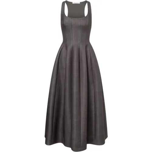 Grey Panelled Dress with Pleat Detailing , female, Sizes: S, XS - Philosophy di Lorenzo Serafini - Modalova