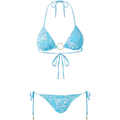 Blaues Mirage Triangel Bikini Set , Damen, Größe: M - Melissa Odabash - Modalova