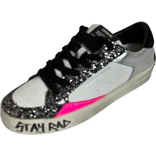 Glitter Sneaker Black- Deluxe Model , female, Sizes: 7 UK - Crime London - Modalova