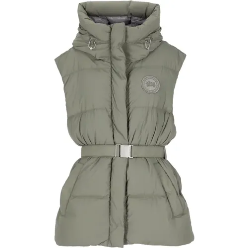 Grüne Gepolsterte ärmellose Jacke mit Kapuze - Canada Goose - Modalova