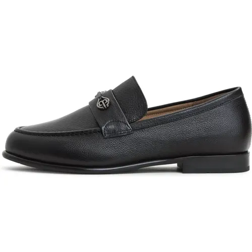 Schwarze Leder Blockabsatz Loafers , Damen, Größe: 39 EU - Cesare Gaspari - Modalova