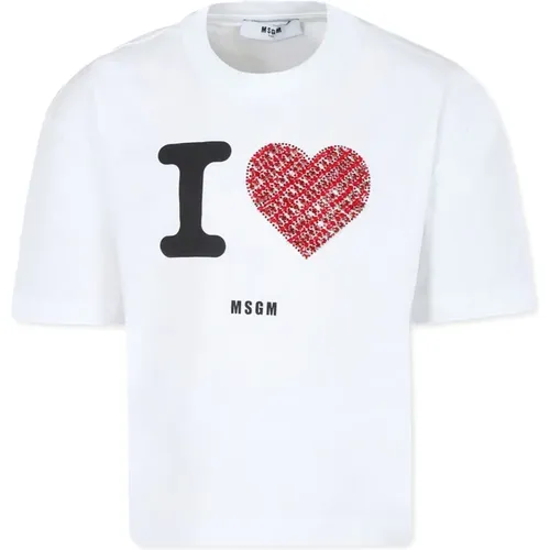 Weißes T-Shirt MSGM - MSGM - Modalova