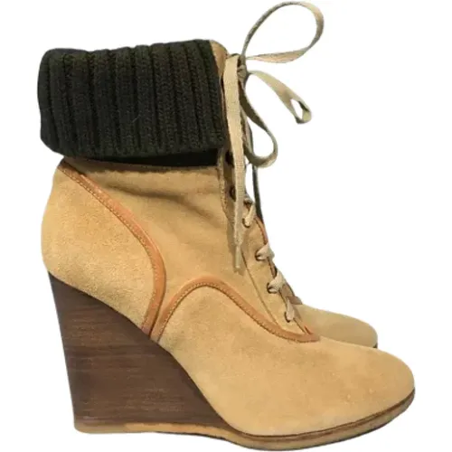 Pre-owned Suede boots , female, Sizes: 3 1/2 UK - Chloé Pre-owned - Modalova