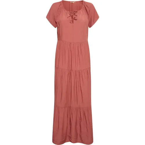 Feminine Redwood Burl Dress , female, Sizes: M, S, XS, L - Cream - Modalova