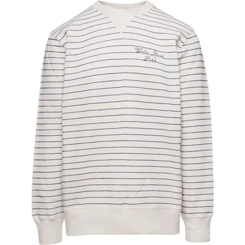 Striped Cotton Crew Neck Sweatshirt , male, Sizes: L - Golden Goose - Modalova