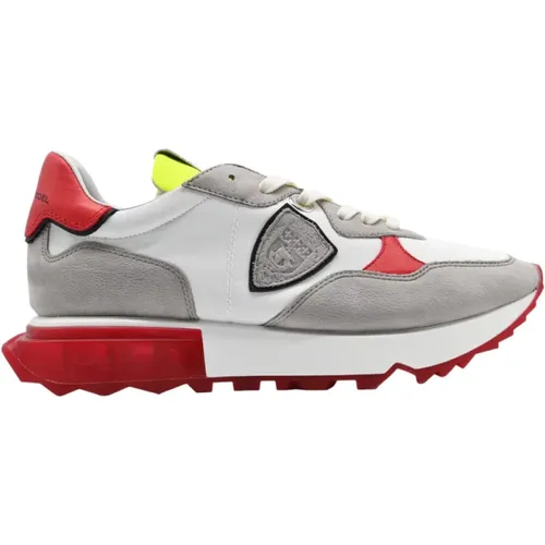 Low Man Mondial Sneakers White Grey , male, Sizes: 10 UK, 5 UK, 11 UK, 6 UK, 8 UK, 12 UK, 9 UK - Philippe Model - Modalova