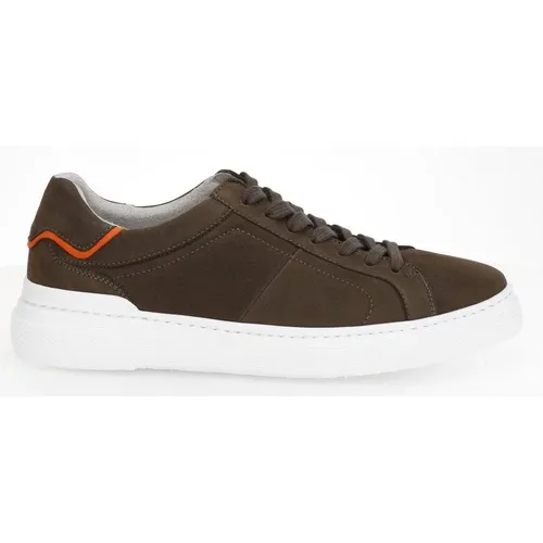 Brauner Wildleder Sneaker Leichtes Zertifiziertes Leder , Damen, Größe: 44 1/2 EU - Gabor - Modalova