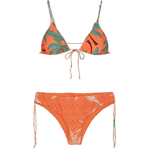 Verstellbares Dreieck Bikini Set Exotisches Muster , Damen, Größe: L - Me-Fui - Modalova