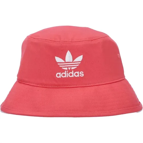 Korallfarbener Bucket Hat mit Trefoil Logo , Herren, Größe: M - Adidas - Modalova