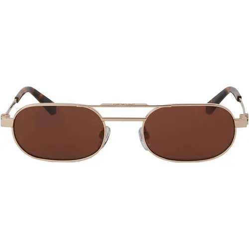 Vaiden Oval Metal Sunglasses , unisex, Sizes: 56 MM - Off White - Modalova