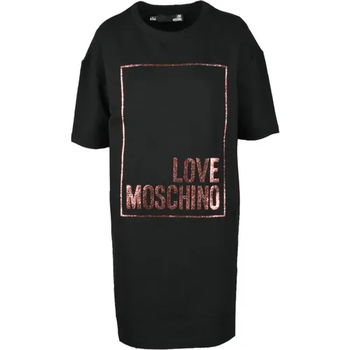 Damen Baumwolle Elasthan Kleid , Damen, Größe: 2XS - Love Moschino - Modalova