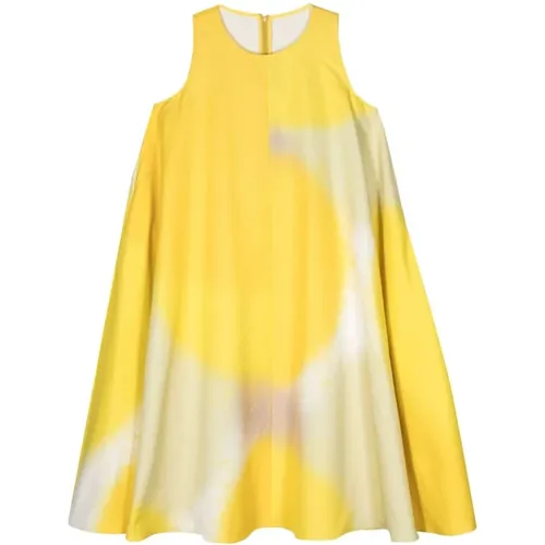 Gelbes Spray-Paint Effekt Ausgestelltes Kleid - Gianluca Capannolo - Modalova