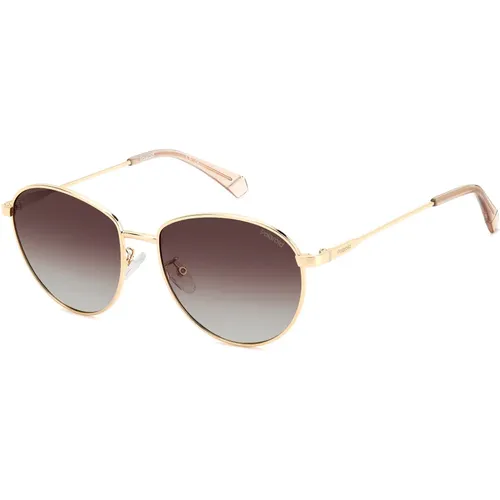 Gold/Brown Sunglasses,Gold Grey Sunglasses Dark Grey Shaded - Polaroid - Modalova