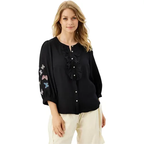 Butterfly Shirt Blouse , female, Sizes: S, L, 2XL, XL - IN Front - Modalova