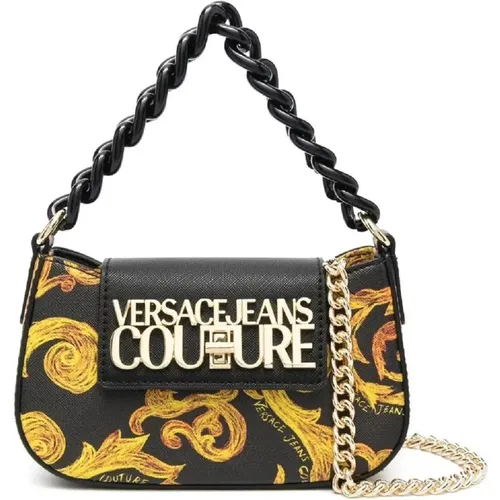 Schwarze Umhängetasche mit Barockdruck für Damen - Versace Jeans Couture - Modalova