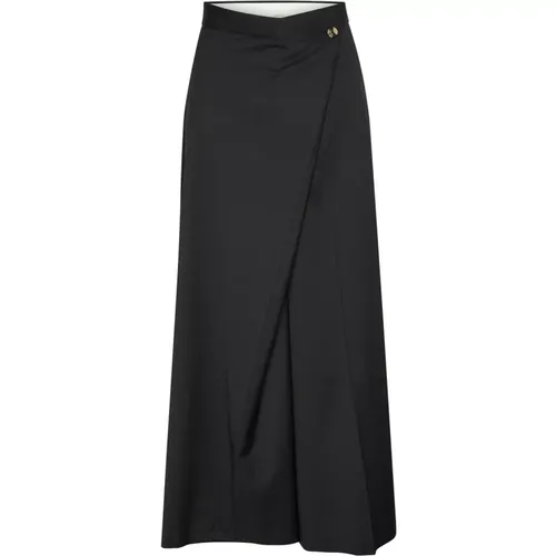 Schwarze weite Hose mit Knopfdetails - InWear - Modalova