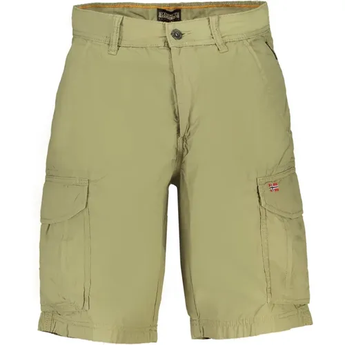 Grüne Bermuda Shorts mit Logo - Napapijri - Modalova