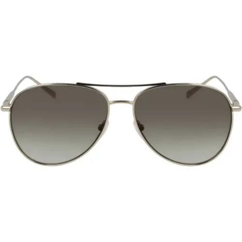 Goldene Metallsonnenbrille für Frauen , Damen, Größe: 59 MM - Longchamp - Modalova