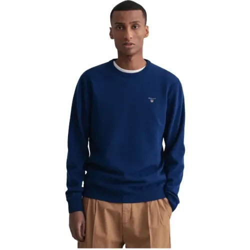 Extra Fine Wool Round Neck Sweater , male, Sizes: M, XL, S, L - Gant - Modalova