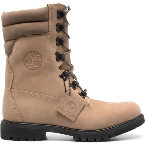 Grey Nubuck Waterproof Lace-Up Boots , male, Sizes: 7 1/2 UK - Timberland - Modalova