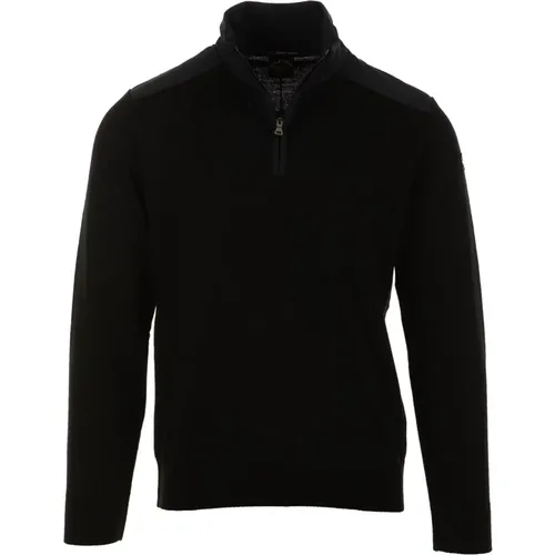 Schwarze Sweater mit Reißverschluss , Herren, Größe: M - PAUL & SHARK - Modalova